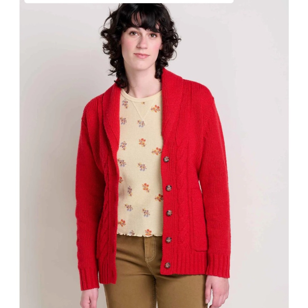 Toad & Co. Red wool cardigan